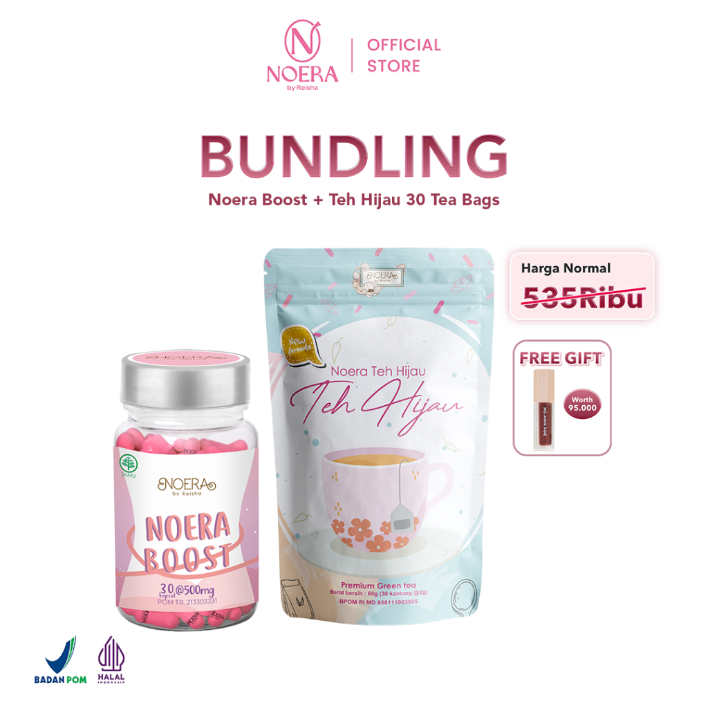 

Paket Noera Fit + Noera Green Tea 30 Teabag - FREE Juicy Water Tint | Teh Hijau Alami
