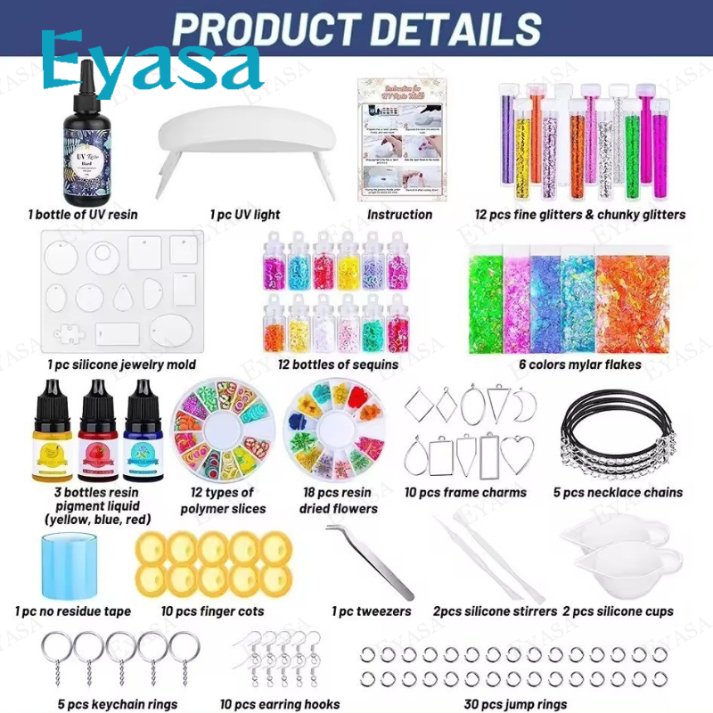 Set Alat DIY Resin UV Ultraviolet Cetakan Gelang Liontin Aksesoris Kerajinan Tangan HYB