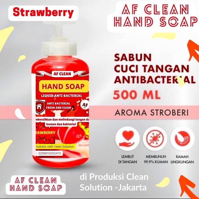Sabun Cuci Tangan Hand Soap Hand Wash Pump 500ml Strawberry  Sabun Cuci Tangan pump 500ml