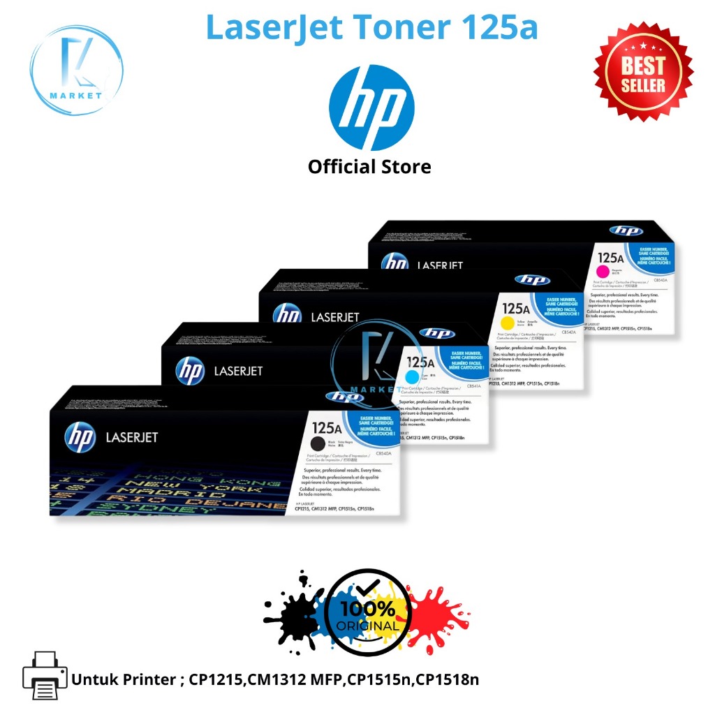 1 SET 4 PCS Toner HP Laserjet 125A Cartridge High Quality Original