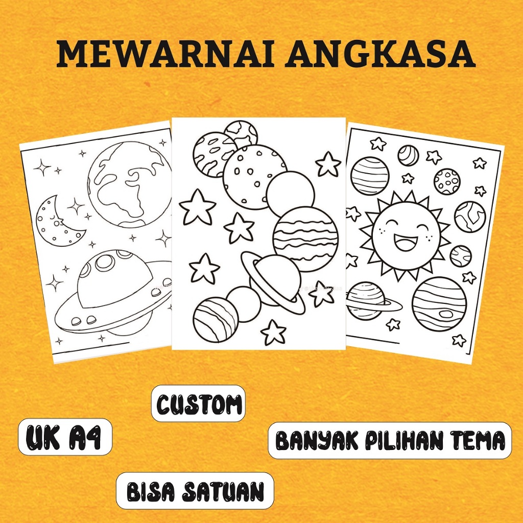 

KERTAS MEWARNAI / MEWARNAI ANGKASA / KERTAS MEWARNAI ANAK PAUD TK SD / COLORING / KERTAS GAMBAR A4