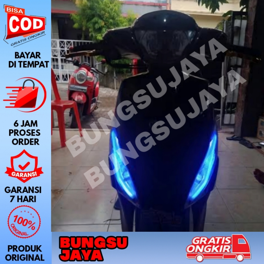 SATU PAKET LAMPU ALIS DRL YAMAHA MIO J SIAP PASANG BONUS DEMON EYE BERKUALITAS TIDAK BERBINTIK