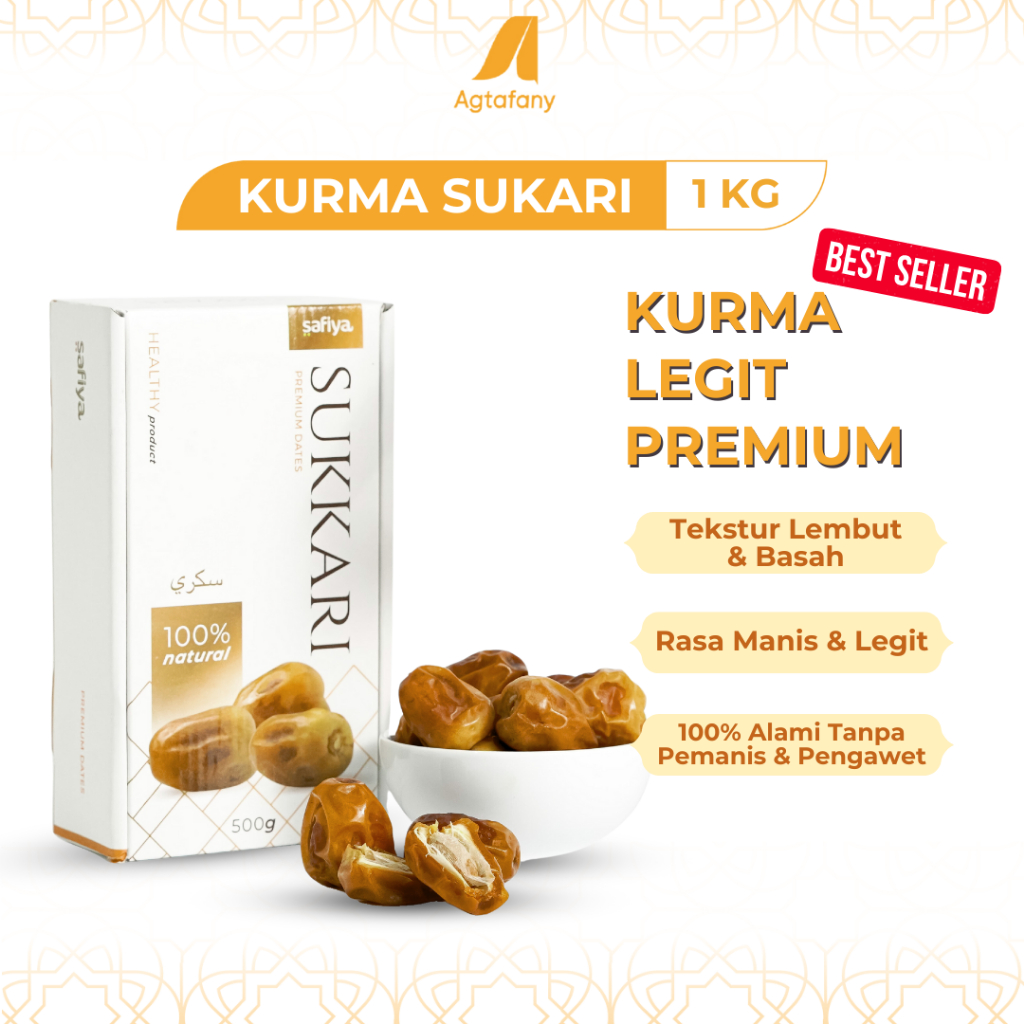 

Kurma Sukari 1 Kg | Kurma Raja Sukkari Dates Basah Lembut Quality Premium Oleh-Oleh Haji Umroh