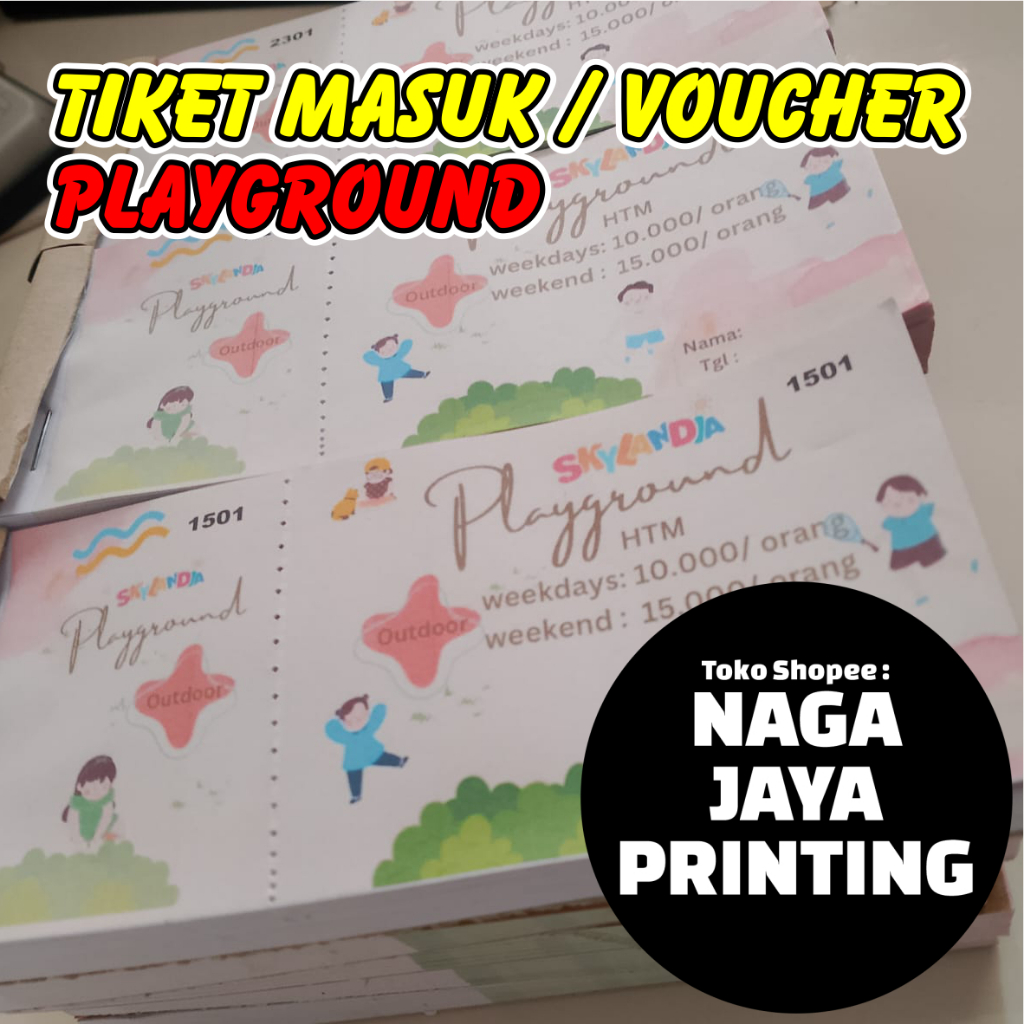 

CETAK TIKET MASUK PLAYGROUND / VOUCHER PLAYGROUND
