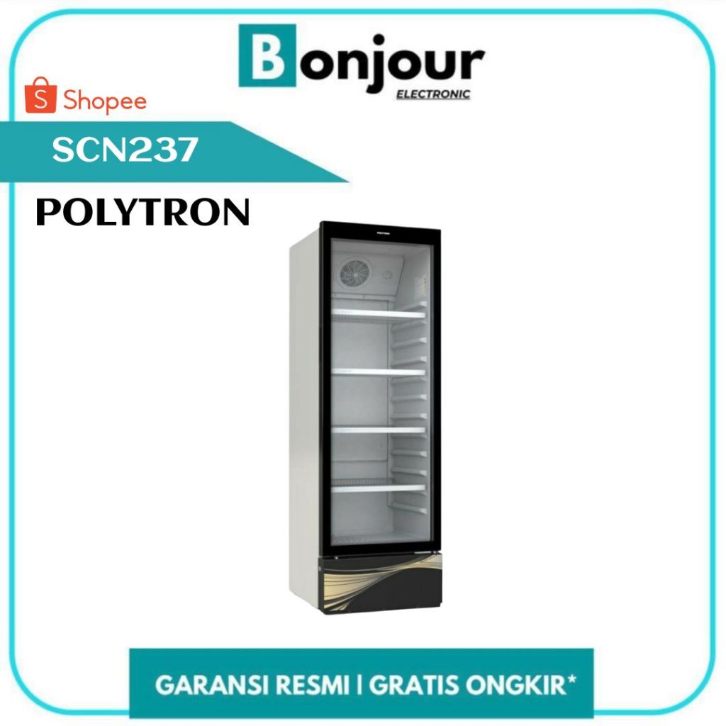 Kulkas Showcase 4 Rak 285 Liter Polytron SCN237 Polytron Showcase SCN237L