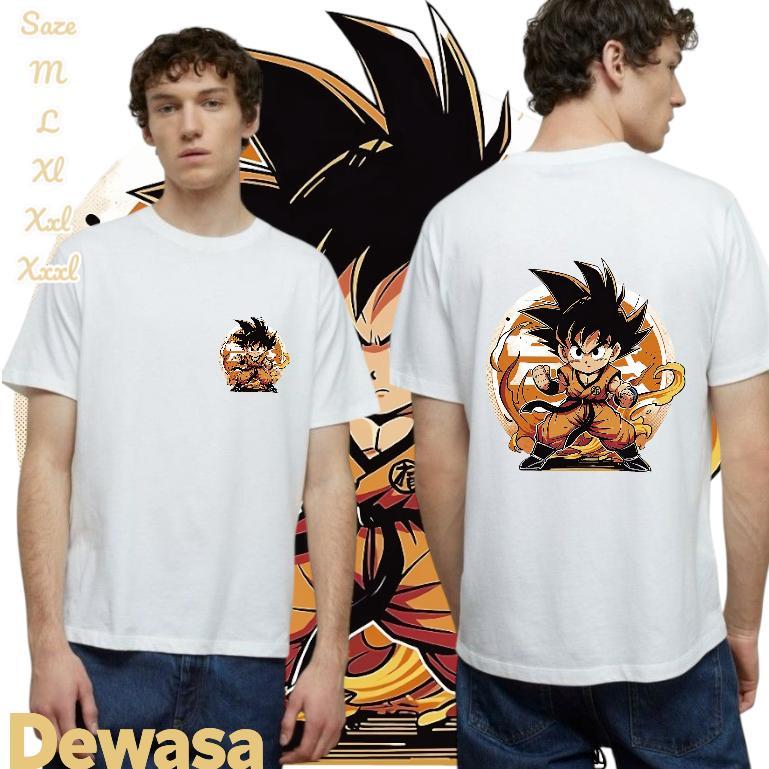 BAJU KAOSUNISEX MOTIF DRAGON BALL DEPAN BELAKANG SABLON HIGH QUALITY