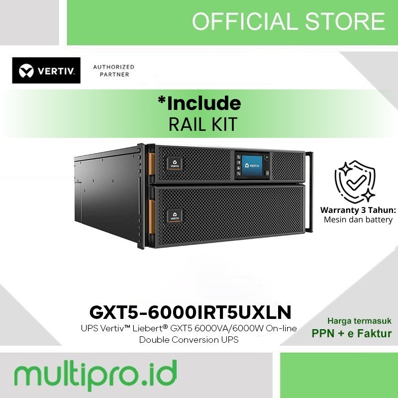 UPS Vertiv Liebert GXT5 6000VA/6000W On-line Double Conversion UPS