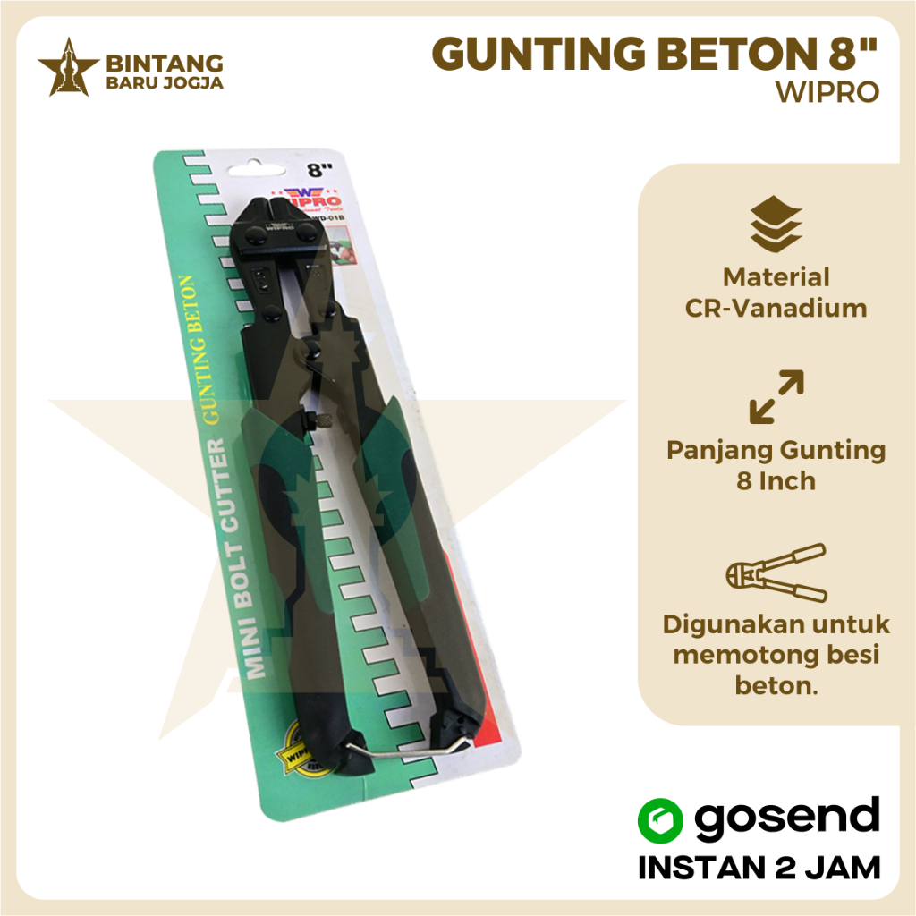 WIPRO WD-01B Bolt Cutter / Alat Potong / Gunting Besi Beton 8"