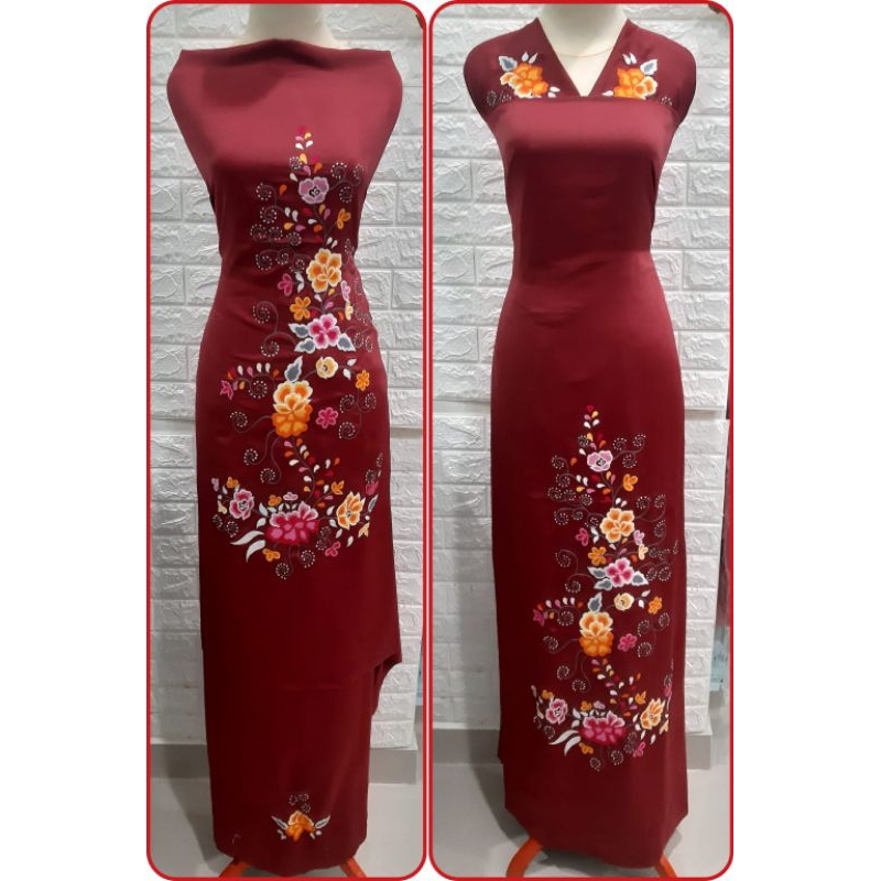 Bahan/Bakal Baju Kurung / gamis bordir suji kasiak khas bukittinggi