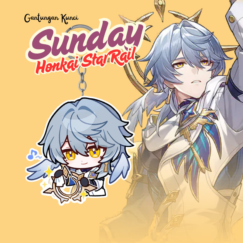 Ganci Sunday HSR | Gantungan Kunci Akrilik UV 2 Sisi Cutting Laser Premium Sunday Honkai Star Rail |