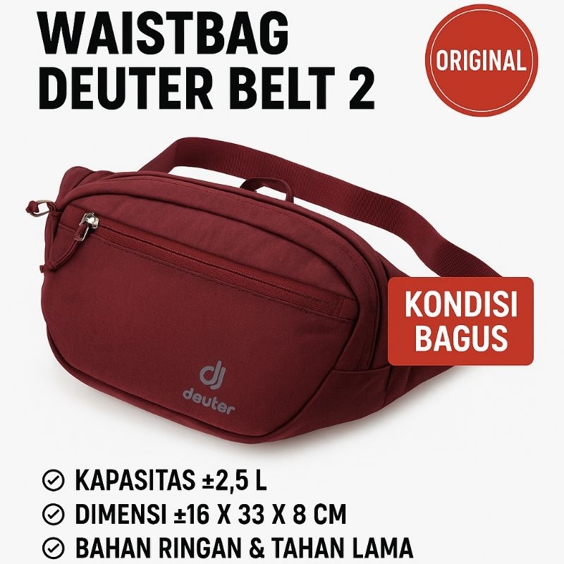 Waistbag Slingbag Deuter Belt 2 Original Warna Merah