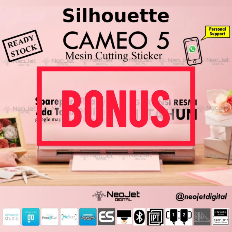 

Mesin Cutting Sticker Silhouette Cameo 5 Blush Pink Alat Potong Stiker Sablon Digital Cut Contour