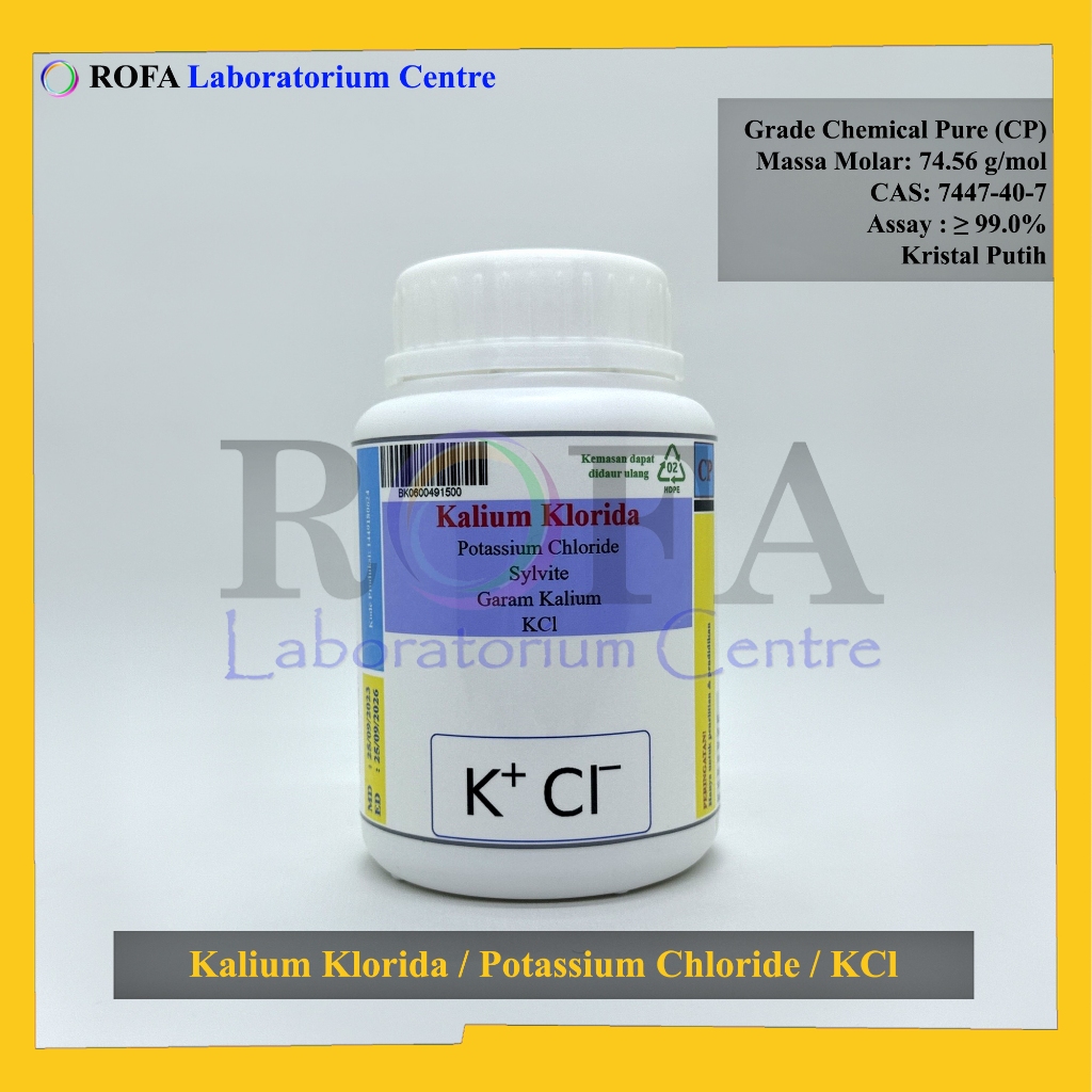 Kalium Klorida / Potasium Chloride / Garam Kalium / KCl CP 500 Gram