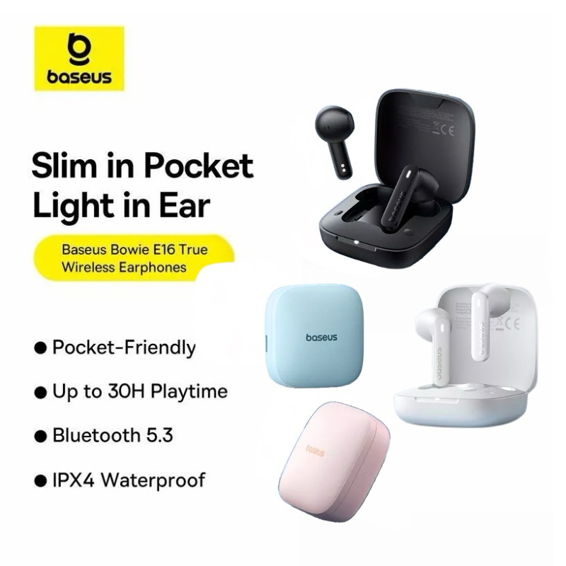 Baseus Bowie E16 TWS Earphone Headset Bluetooth 5.3 Original