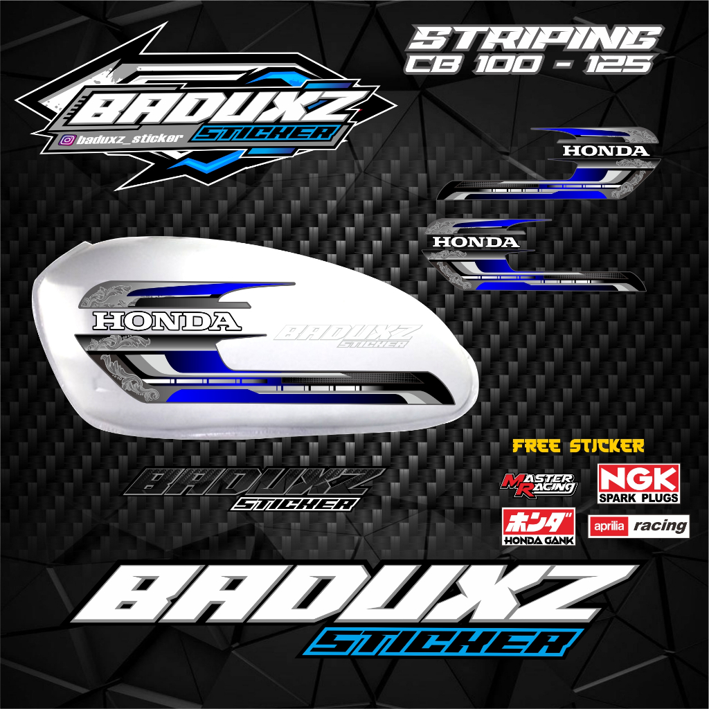STRIPING CB 100 VARIASI STIKER  TEBARU STIKER TANGKI CB VARIASI KEREN CB GLATIK