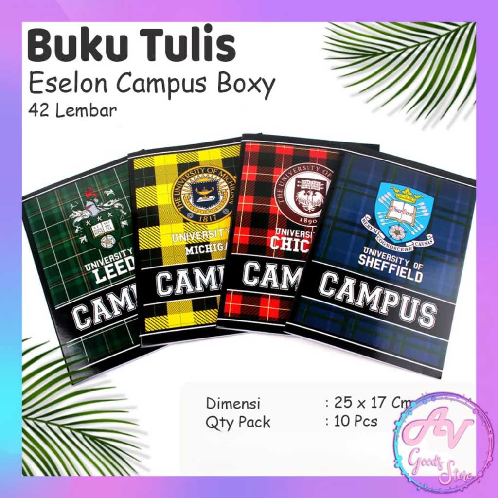 

1Pak Buku Tulis BOXI CAMPUS UNIVERSITY 42 lembar (10Pcs) / Buku Tulis Boxy Eselon 42lbr / Buku Tulis Garis