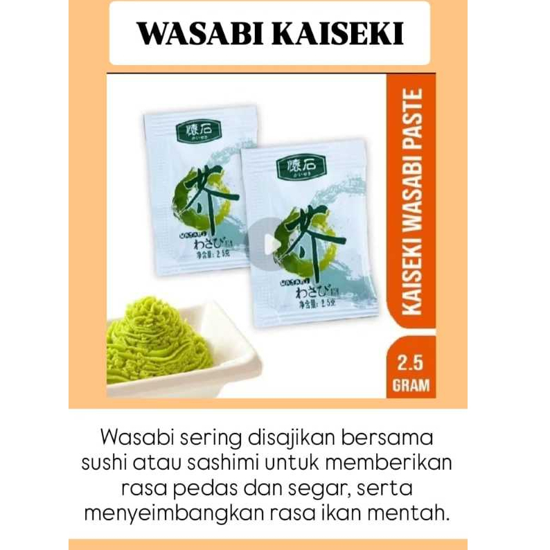 WASABI SACHET 2.5 GR KAISEKI WASABI SACHET PASTA WASABI 1 PCK ISI 500 PCS