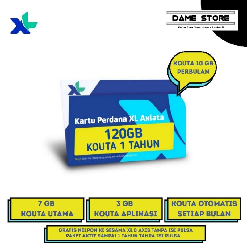 Kartu Perdana XL + Kuota 120GB untuk 1Tahun