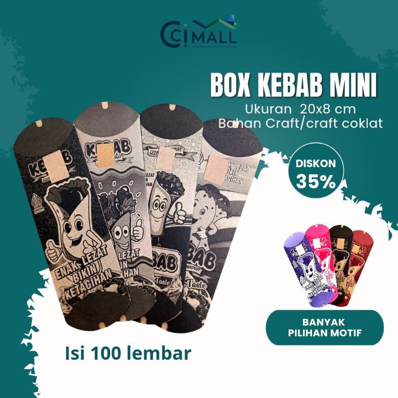 

Kemasan Kebab Mini Ukuran 20x8cm Bahan Craft Isi 100pcs – kertas bungkus Murah & Berkualitas