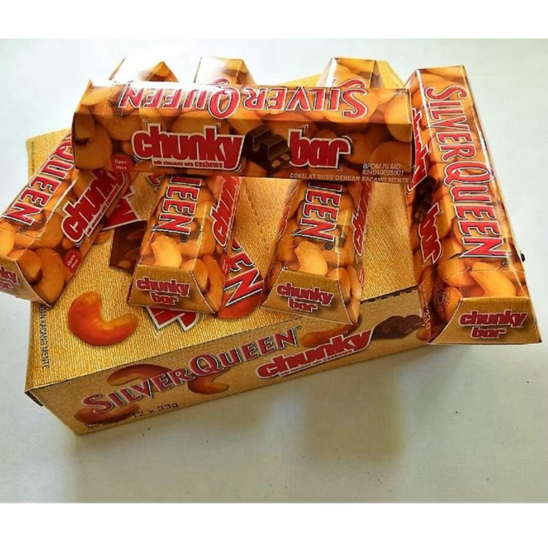 

Silverqueen chunkybar 26 gram | Silvrquee chunkybar cashew | Silverqueen chunkybar 1 box