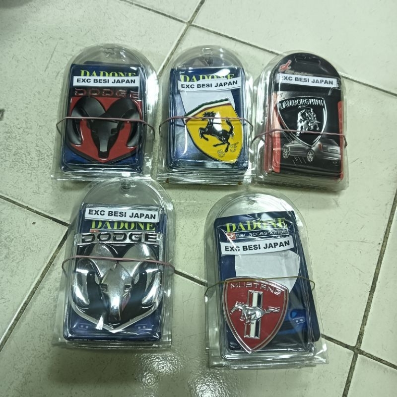 Emblem/Stiker Keras Universal Motor/Mobil Dodge,Ferarri,Mustang,Lamborghini