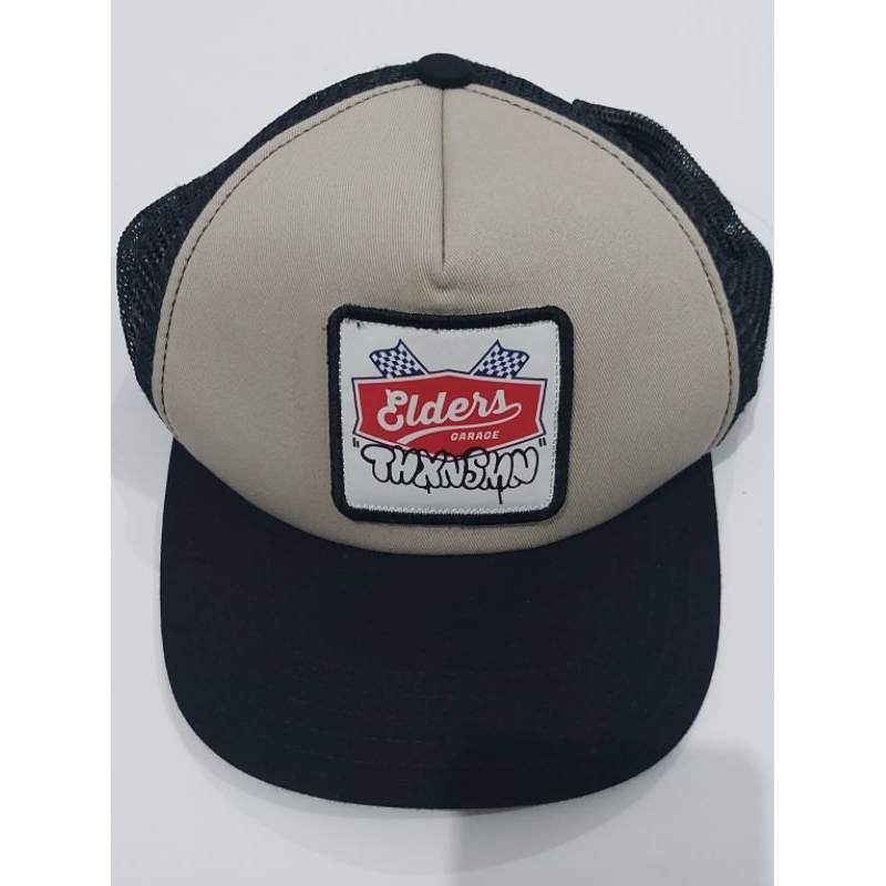 TOPI TRUCKER HAT THANKSINSOMNI4 THXNSMN X ELDERS GARAG3