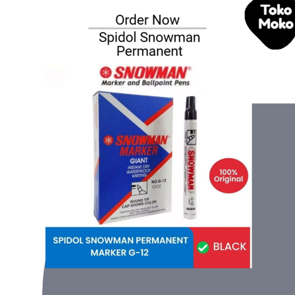 

Spidol Snowman Permanent hitam G-12 isi 12 pcs
