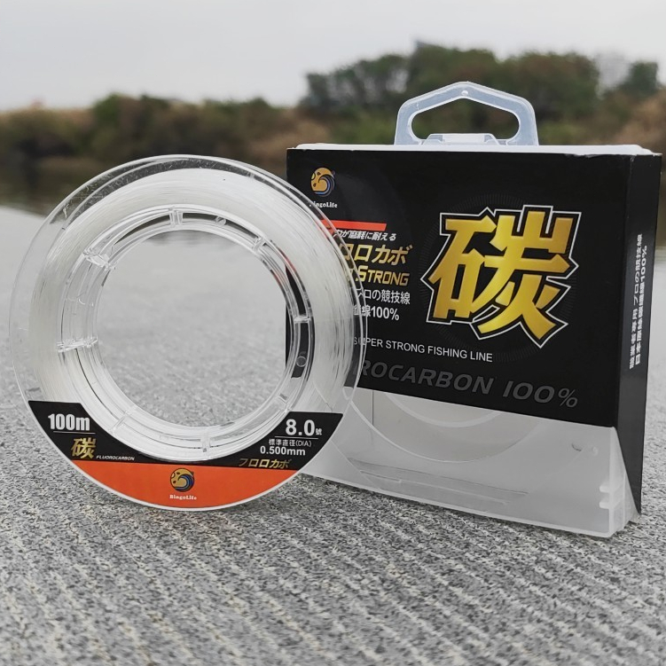Senar Leader Fluorocarbon 100m Senar Pancing Jepang Karbon Kuat Anti Keriting Mudah Tenggelam