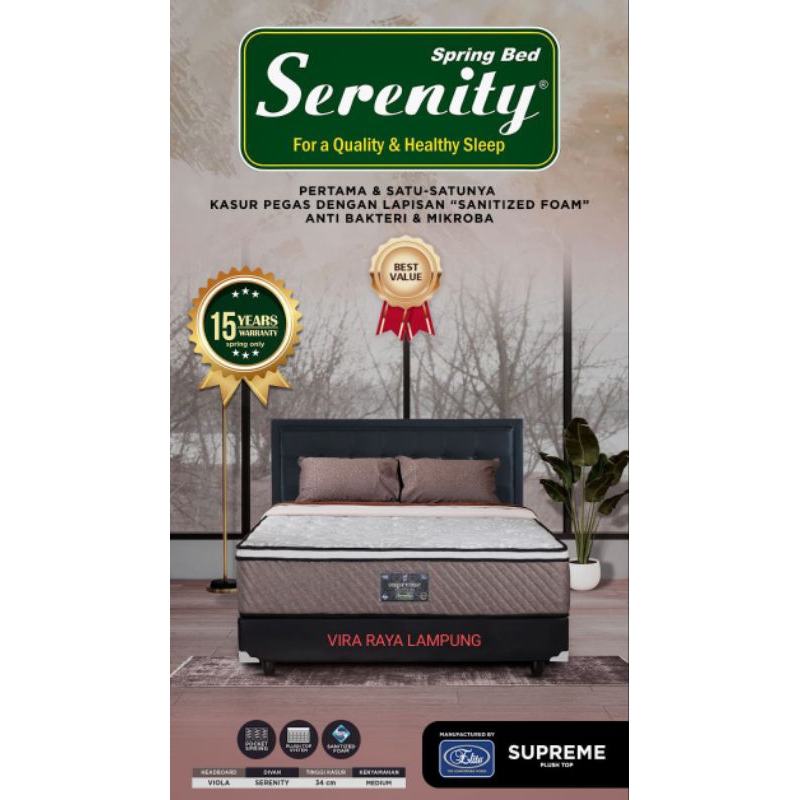 SERENITY SUPREME PLUSHTOP ELITE ROYAL FOAM GARANSI 15 TAHUN MATRAS SPRINGBED