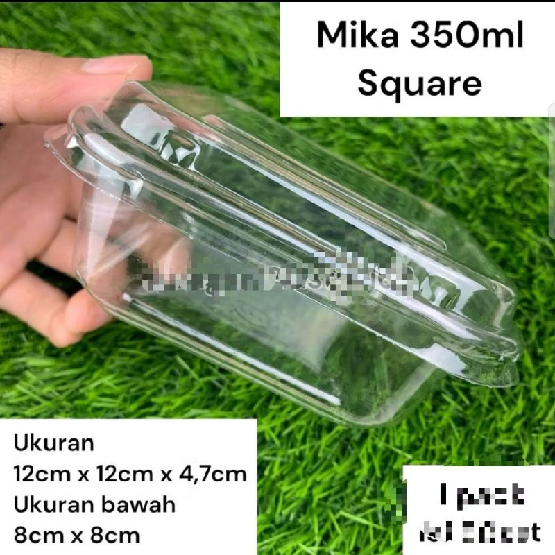Mika Plastik 350 Ml eceran  Square kotak Jelly Makanan Cemilan buah