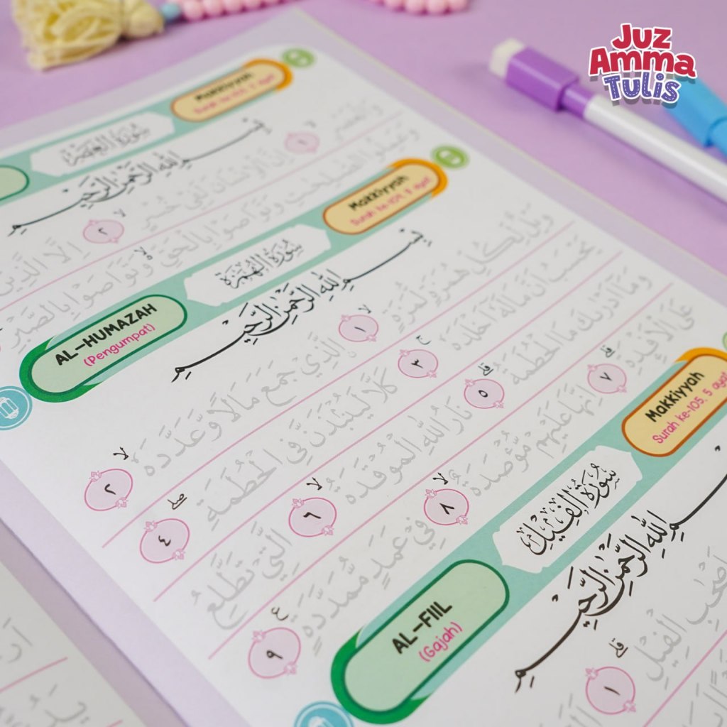 ziyadbooks official juz amma tulis sendiri kecil besar al quran alquran quran tajwid warna anak sd l