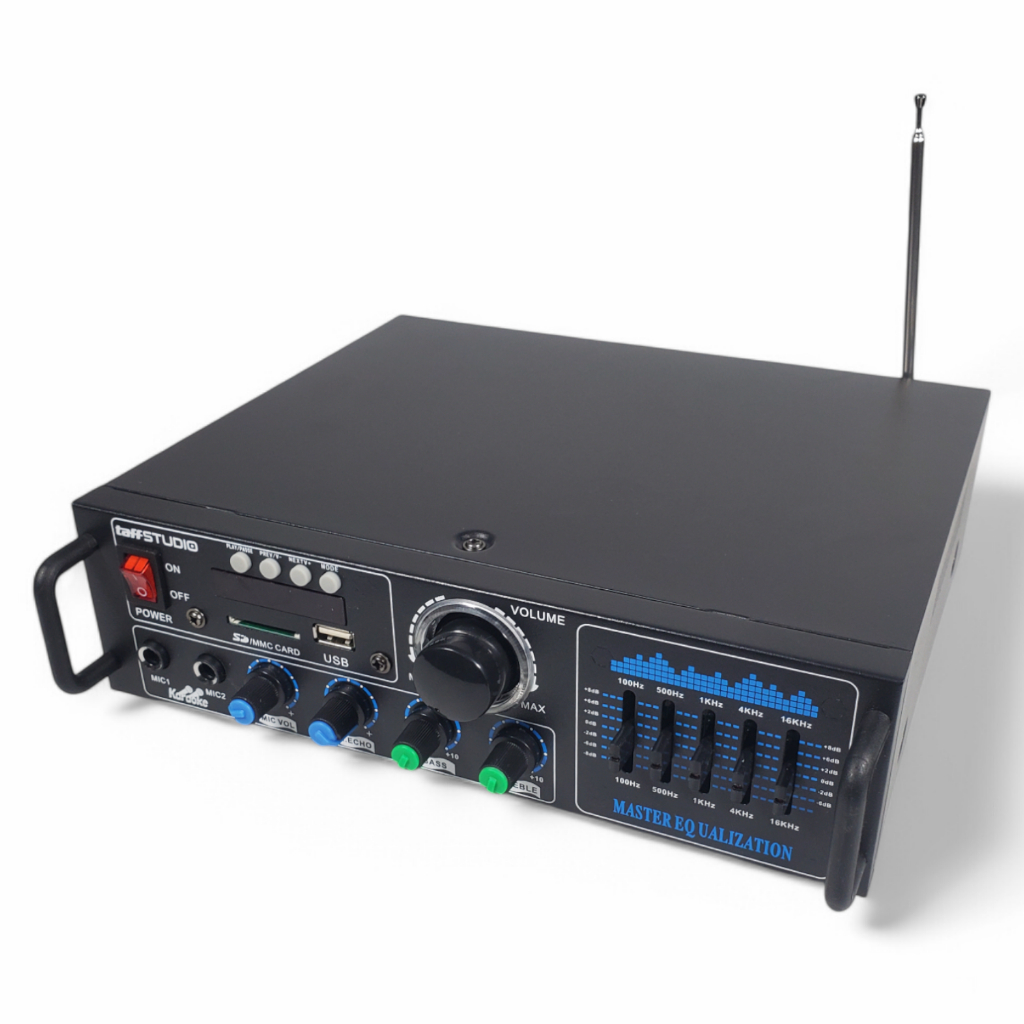 Audio Amplifier Bluetooth Taffstudio LED Display + 5 Band Equalizer / Power Amplifier Bluetooth + EQ