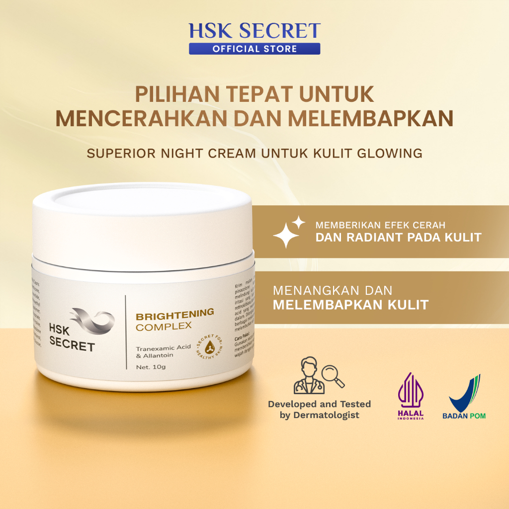 HSK Secret Brightening Complex | Kulit Cerah, Lembab, & Awet Muda |Niacinamide, Allantoin, Vitamin E