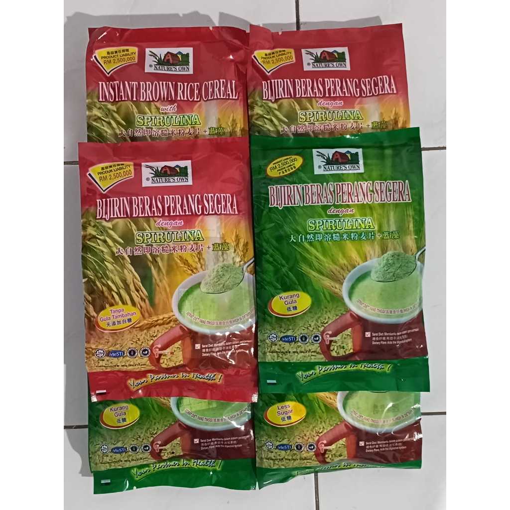 

nature's own SPIRULINA Instan Brown Rice Cereal | Instan Brown Rice Cereal With Spirulina Original Ori