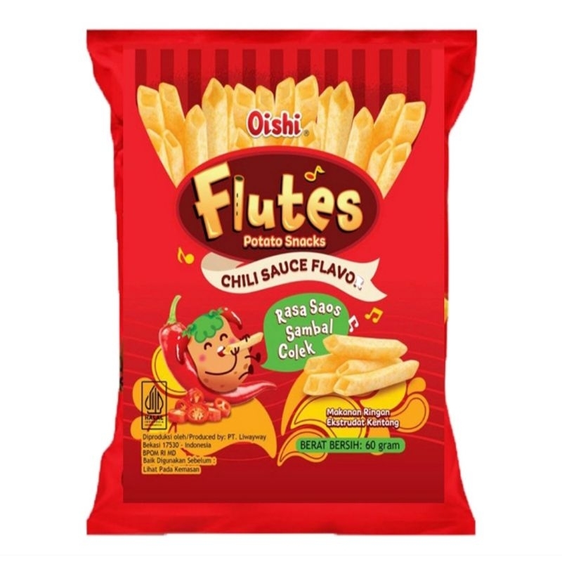 

Oishi Flutes Stik Kentang Saus Sambal Colek 60 g