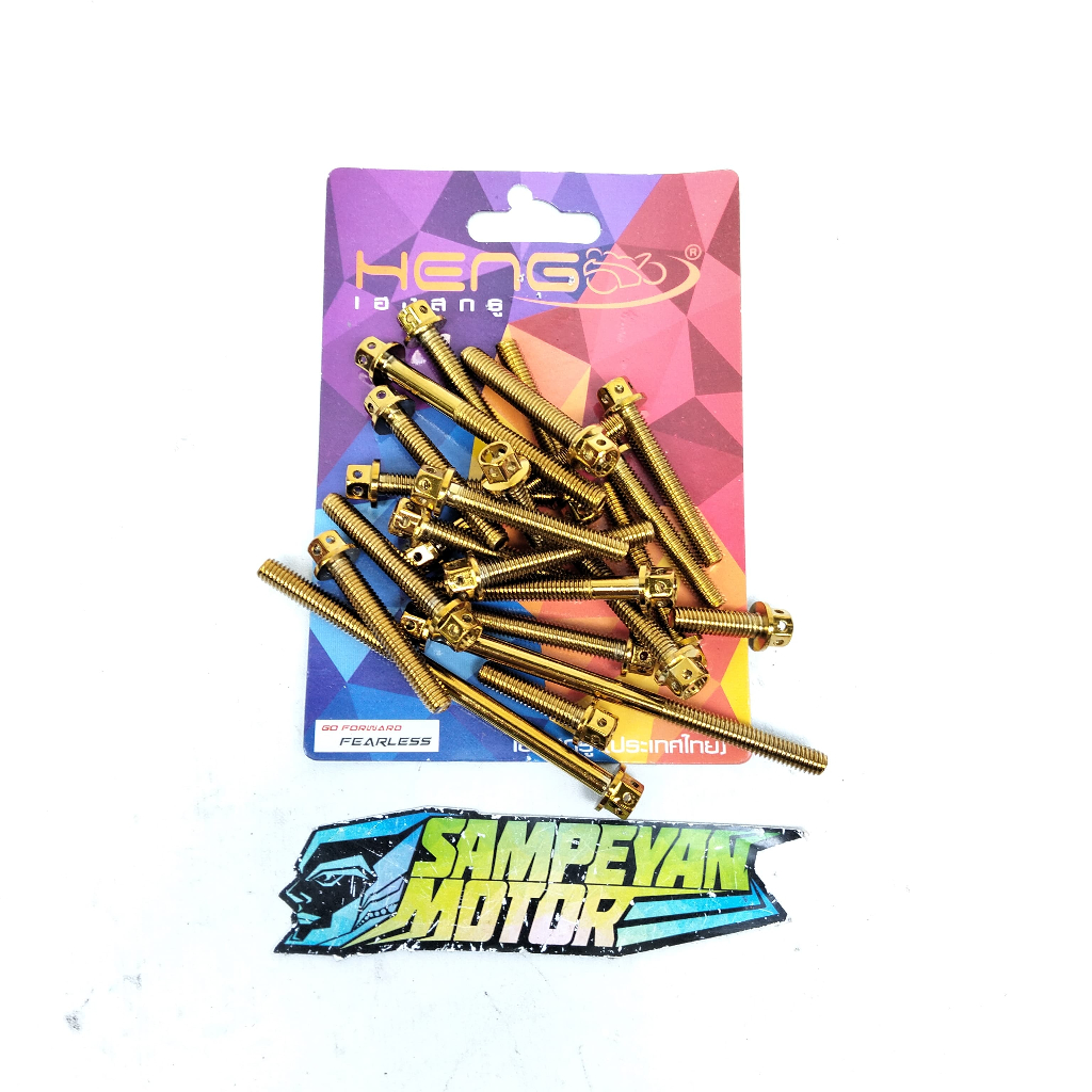 Baut Set Probolt L Heng Mesin Honda Kalter Knan + Kiri Gold Tiger Megapro GL Max Pro Neotech Series 