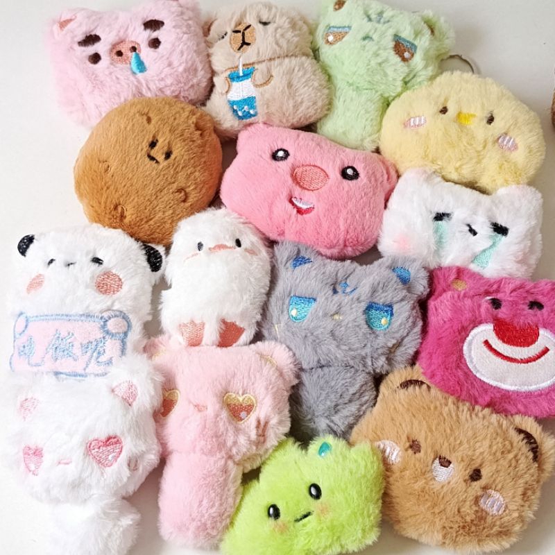 Gantungan Kunci Boneka Halus Bulu Karakter Warna Warni Lucu