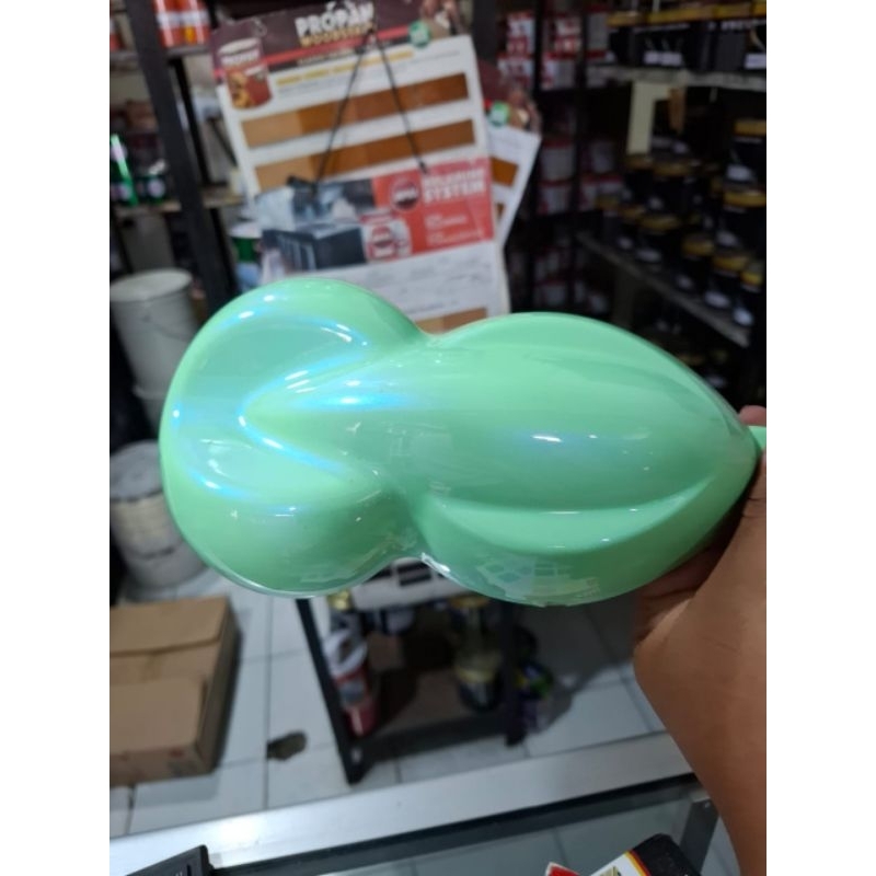 cat warna pastel green + lembayung biru berjenis pu cat motor cat mobil cat custom cat automotive ca