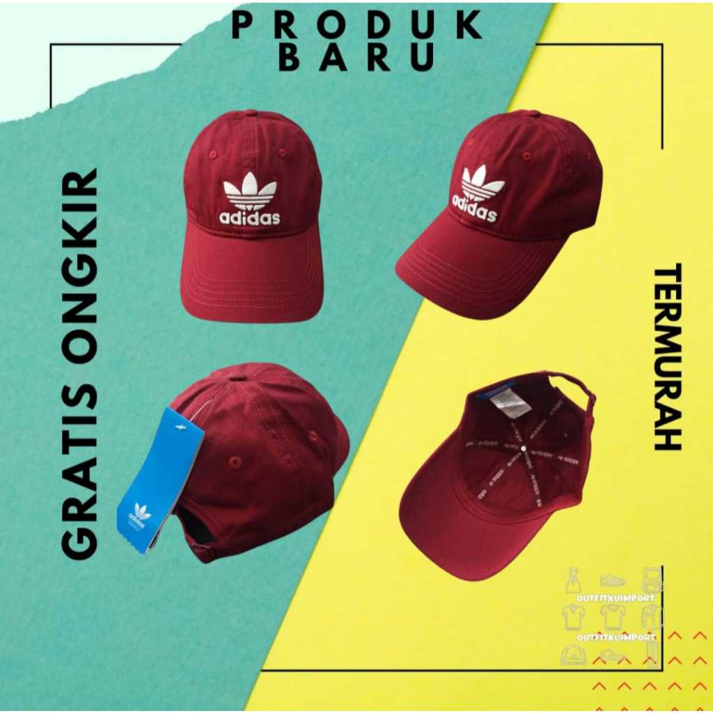 G-547 Topi Baseball Adidas Vintage Maroon