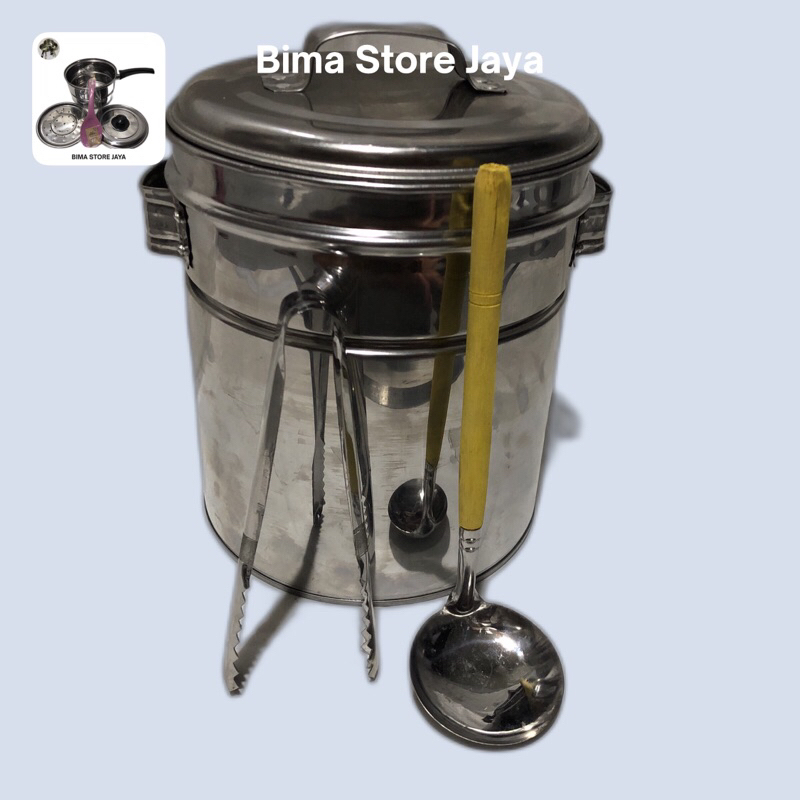 DANDANG BAKSO FULL STAINLES UKURAN MINI 20cm LENGKAP ADA CENTONG CAPITNYA