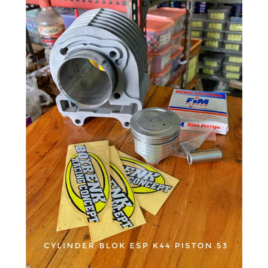 READY STOK CYLINDER BLOK BEAT ESP K44 BORE UP PISTON 53 PIN 13 PNP CRANKCASE STD - BOYRENK RACING