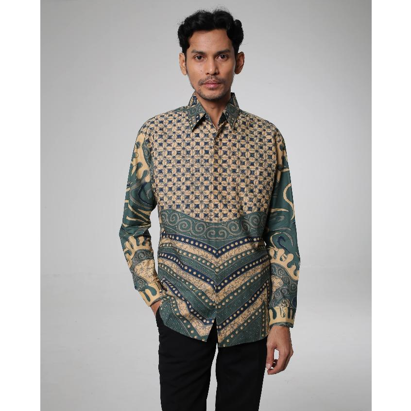 House Of Batik Solo - [BATIK PREMIUM] Batik Kembar Baju Batik Pria Motif Coretan Hijau Kain Katun Le
