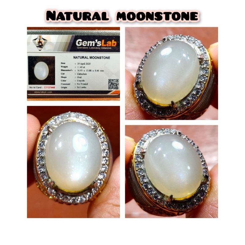 CINCIN PERMATA MOONSTONE SIZE JUMBO SRILANKA