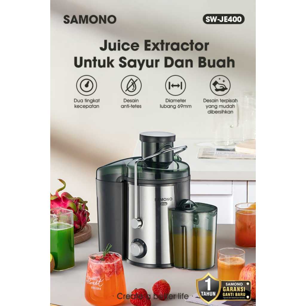 SAMONO SW-JE400 JUICER EXTRACTOR POWERFULL - JUICER EXTRACTOR