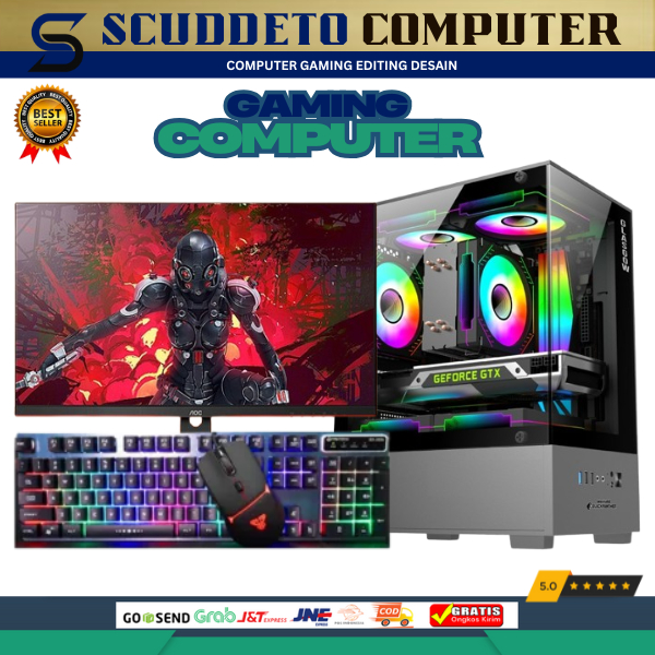 PC Gaming Fullset AMD Ryzen 5 5600GT SSD Fullset LED 24 inc Keyboard Mouse GAMING