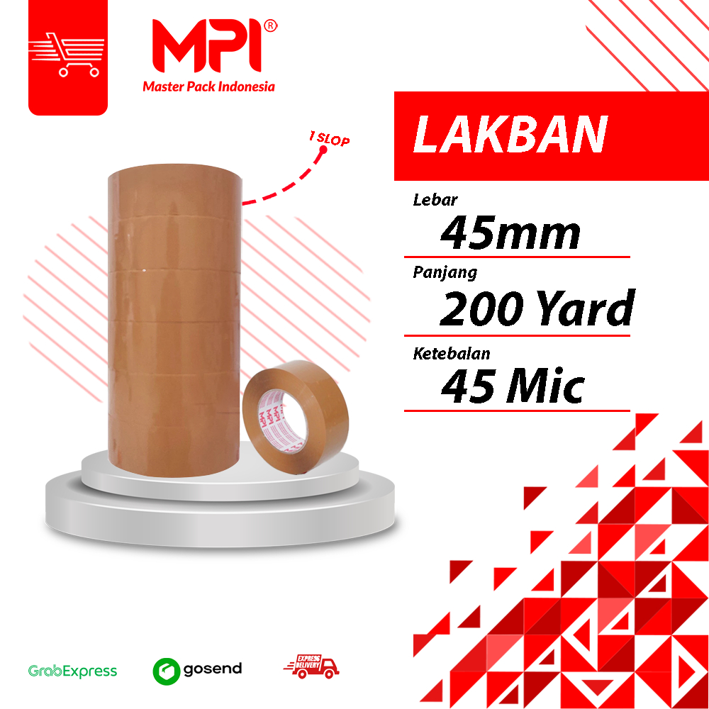 

1 Slop [ 6 Pcs ] Lakban Bening - Lakban Cokat 45mm X 200 Yard Master Pack Indonesia RB9