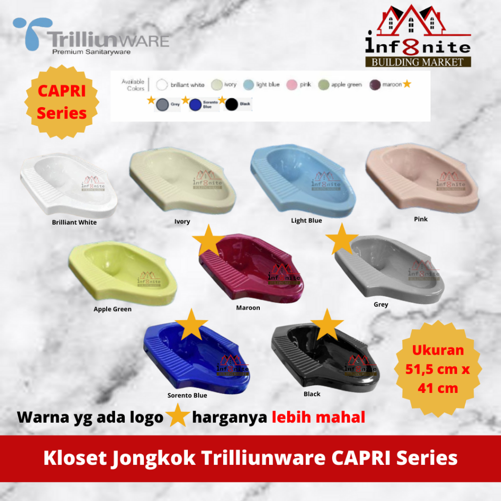 Kloset Jongkok TrilliunWARE CAPRI Series Closet WC Jongkok Kamar Mandi Trilliun