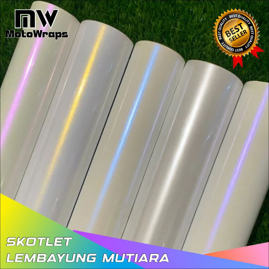 Stiker Sticker Skotlet Putih Lembayung Mutiara Glossy METERAN