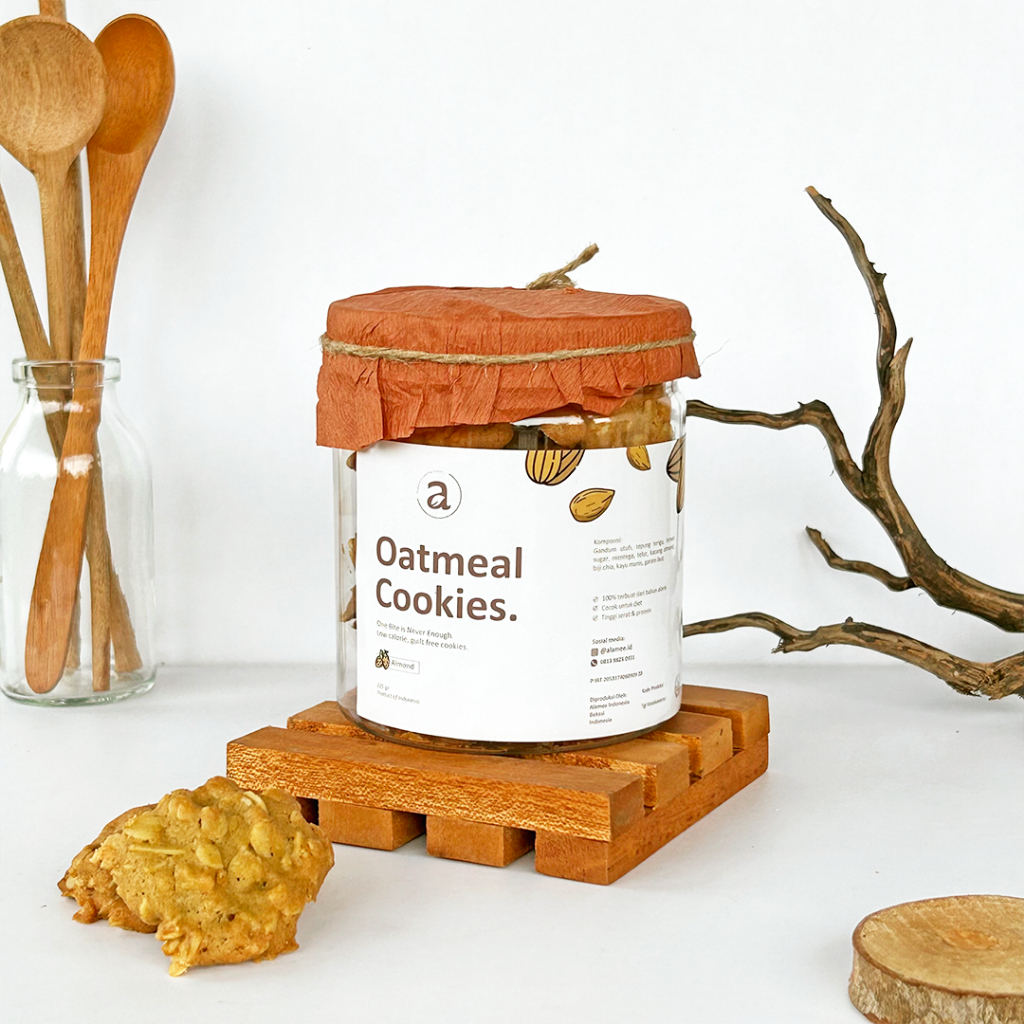 

ALAMEE Oatmeal Diet Cookies - Almond Cemilan Sehat Healthy Snack Oat 225gr
