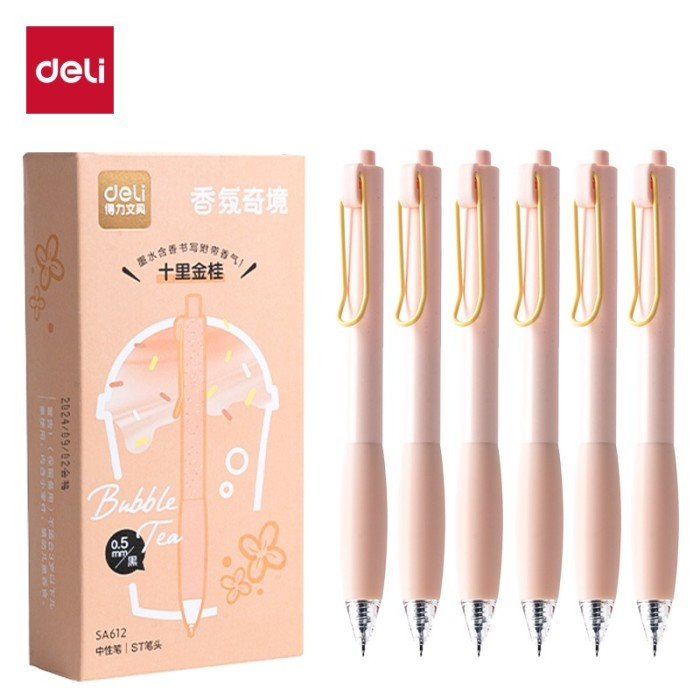 

DELI - PULPEN GEL / PEN / PENA SA612 GEL 0.5MM BLACK COVER PASTEL